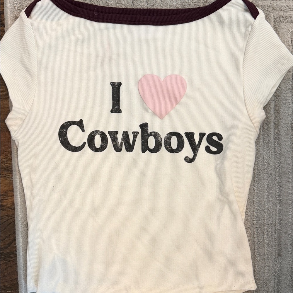 Wild Fable White and Pink Crop Top